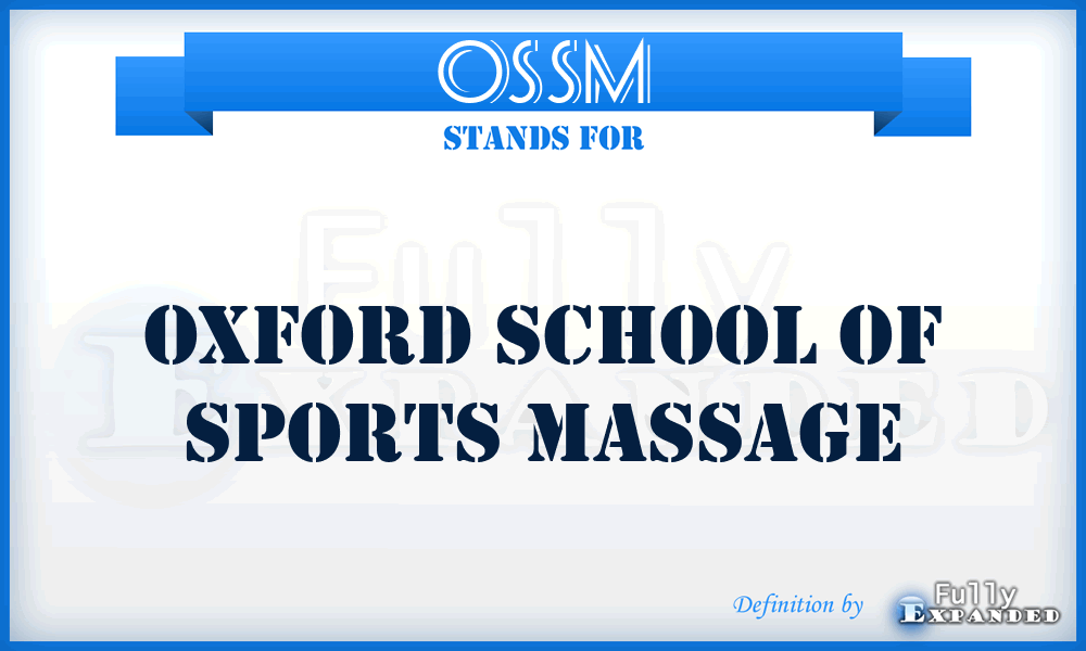 OSSM - Oxford School of Sports Massage