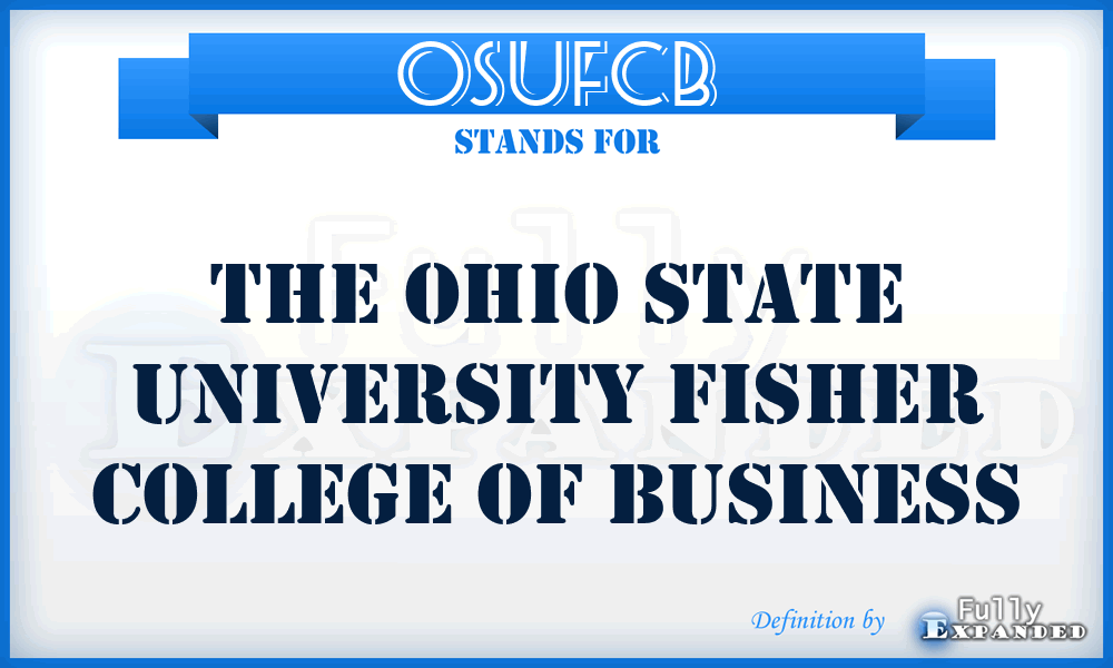 OSUFCB - The Ohio State University Fisher College of Business