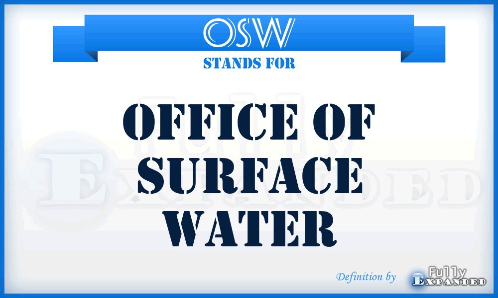 OSW - Office of Surface Water