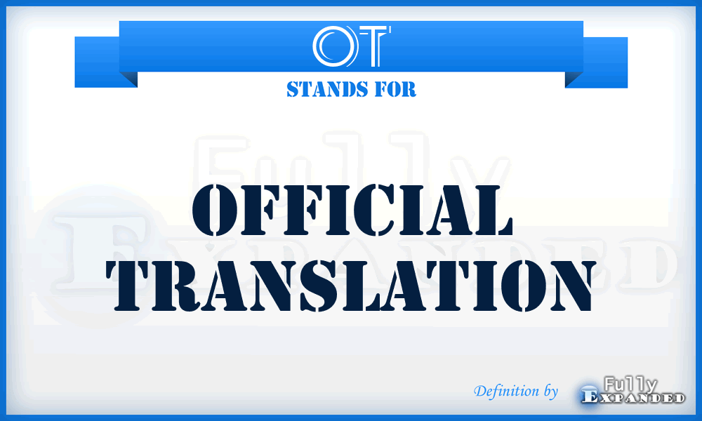 OT - Official Translation