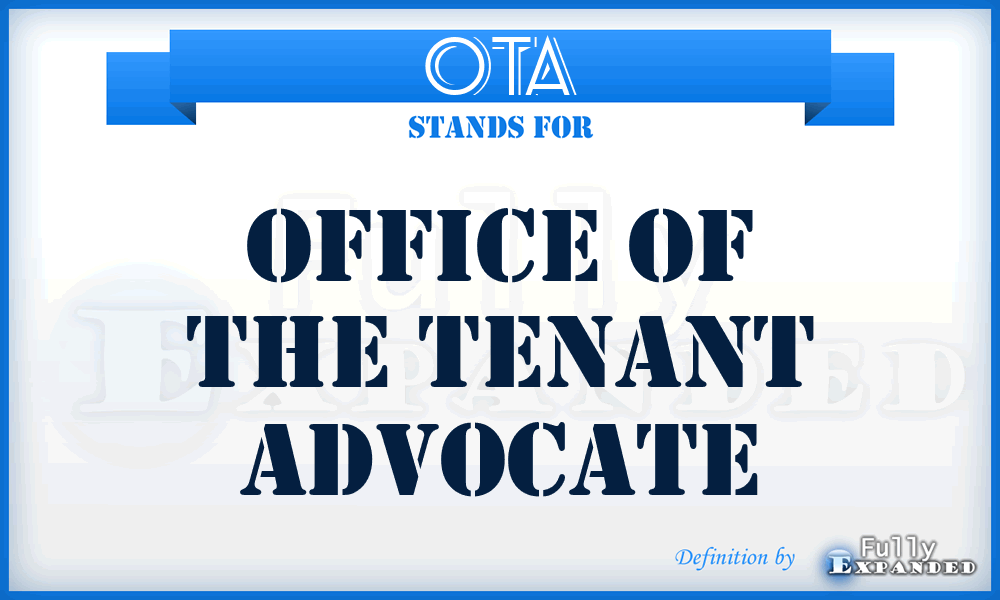 OTA - Office of the Tenant Advocate