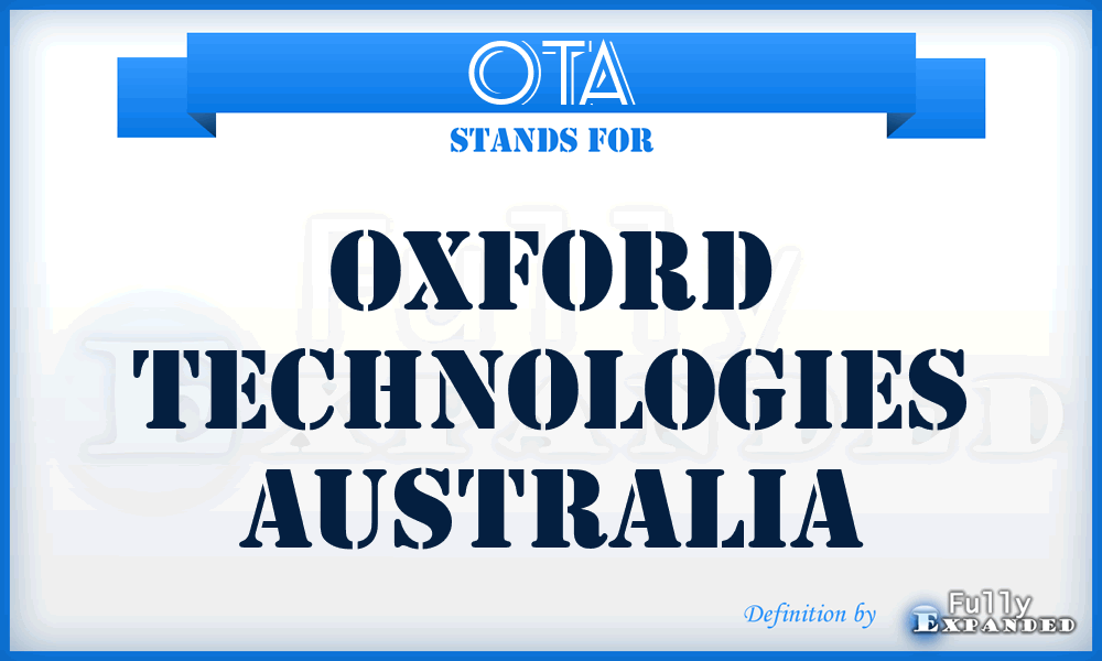 OTA - Oxford Technologies Australia
