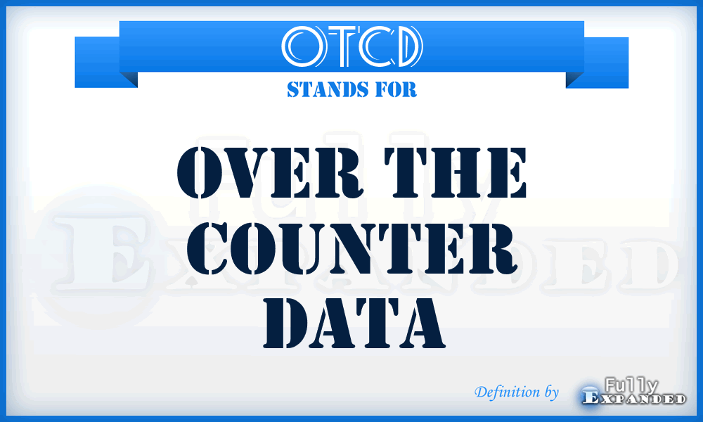 OTCD - Over the Counter Data