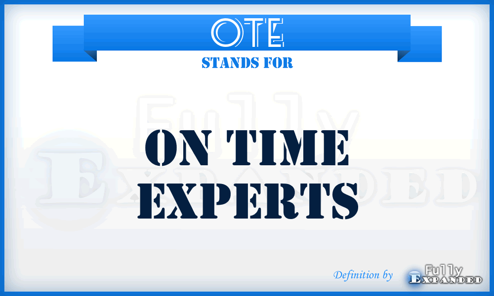 OTE - On Time Experts