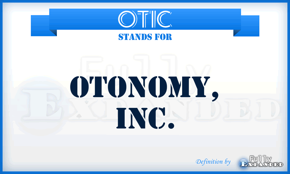 OTIC - Otonomy, Inc.