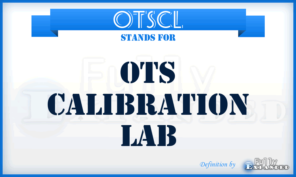 OTSCL - OTS Calibration Lab
