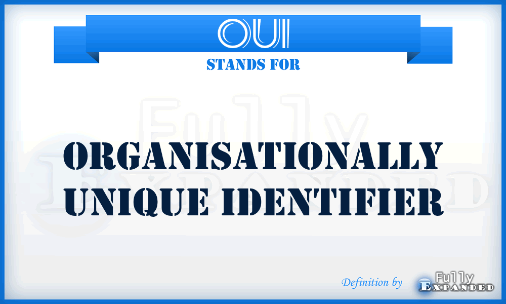 OUI - Organisationally Unique Identifier