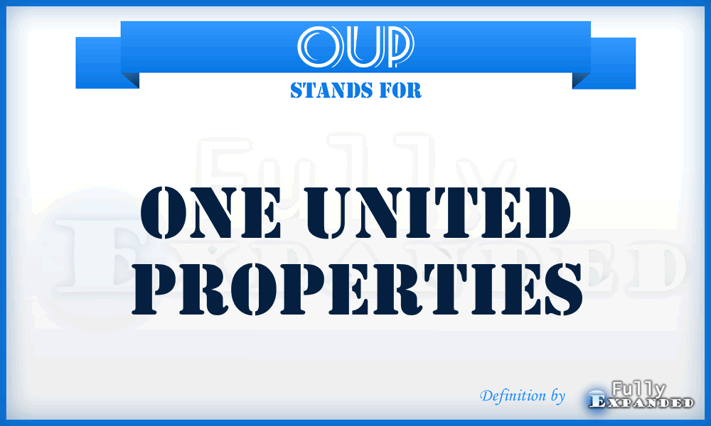 OUP - One United Properties