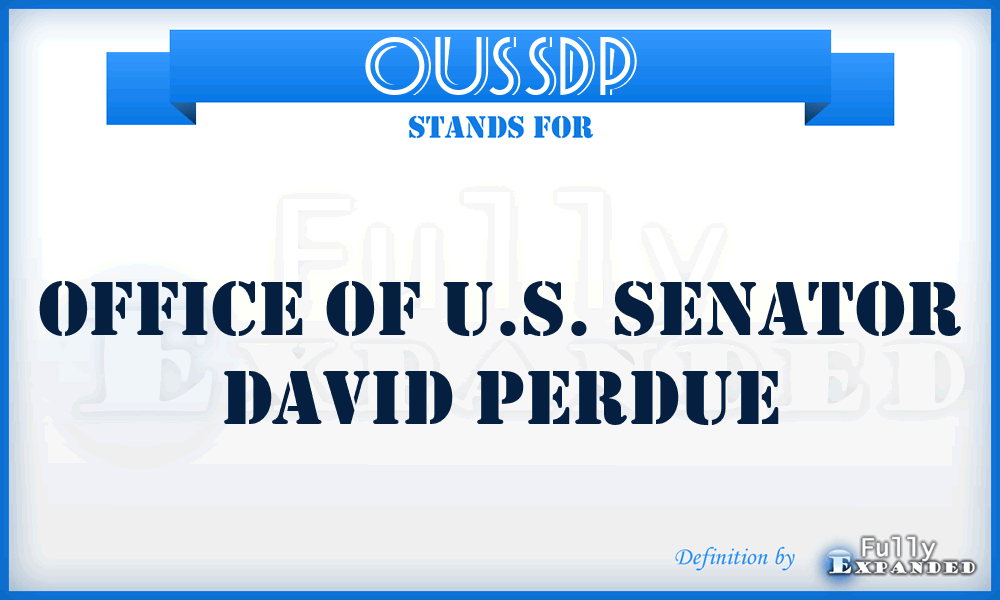 OUSSDP - Office of U.S. Senator David Perdue