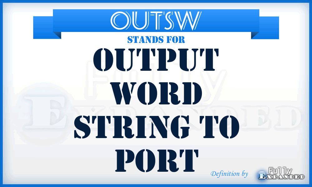 OUTSW - Output Word String to Port