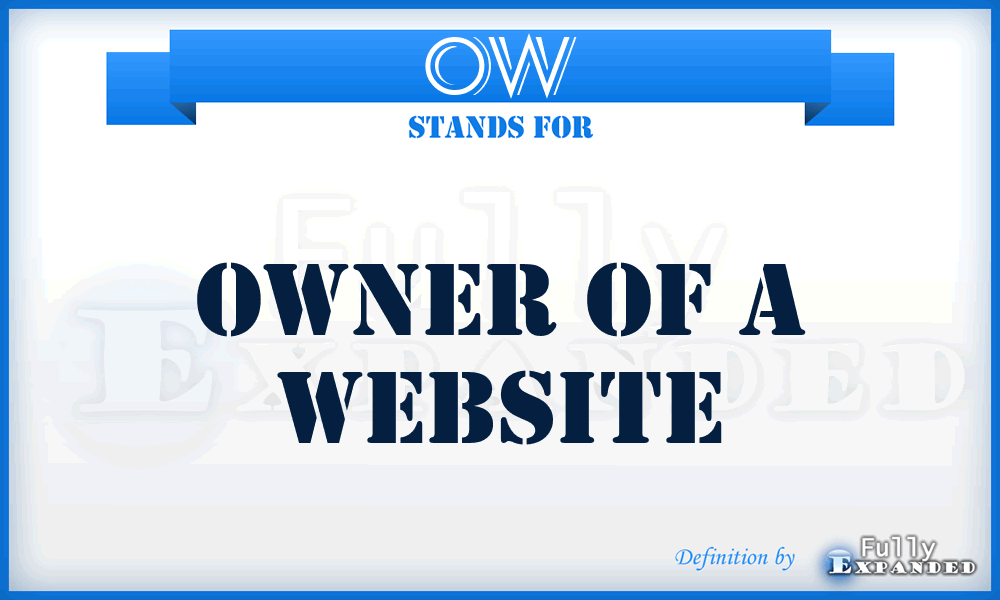OW - Owner of a Website
