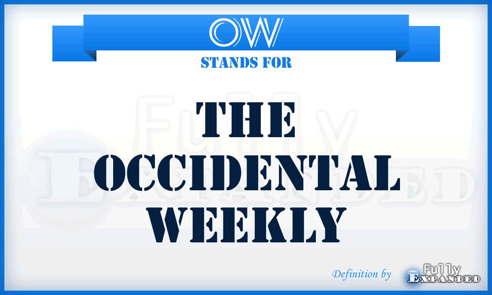 OW - The Occidental Weekly