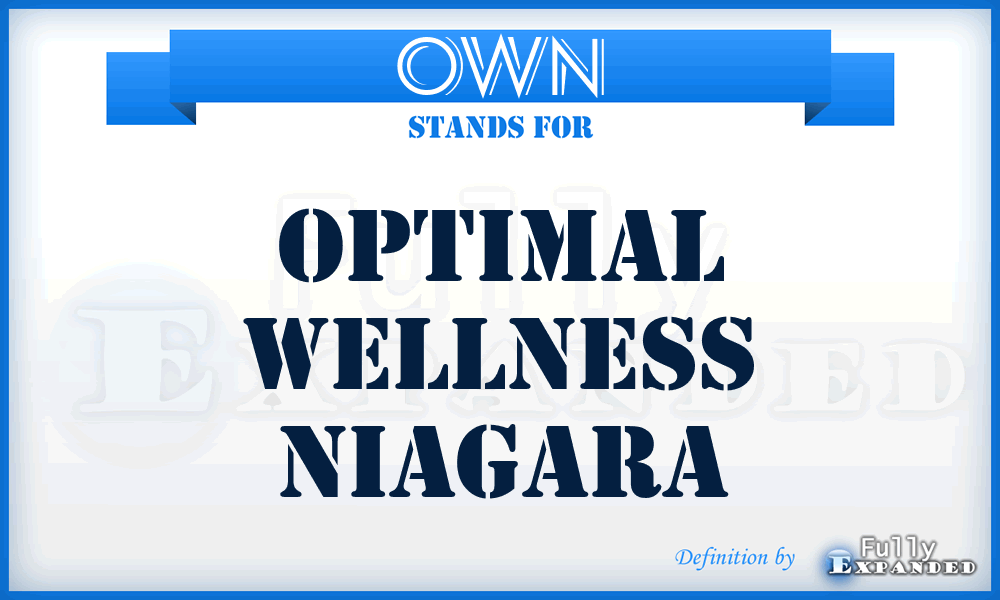 OWN - Optimal Wellness Niagara
