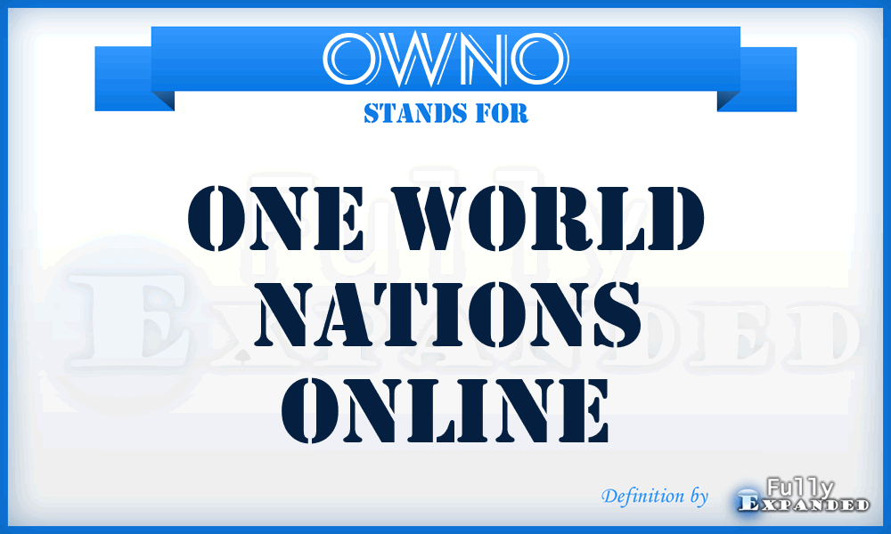 OWNO - One World Nations Online