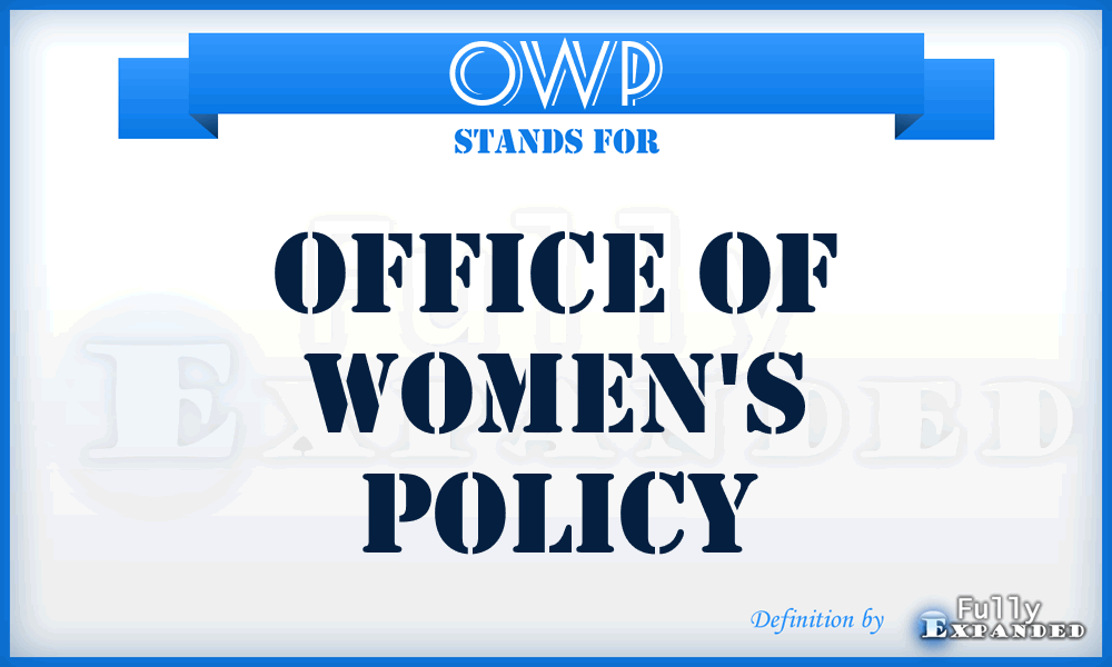 OWP - Office of Women's Policy