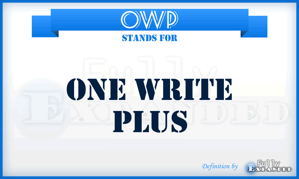 OWP - One Write Plus