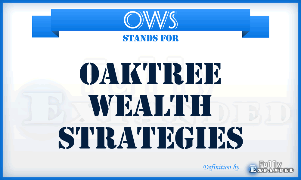 OWS - Oaktree Wealth Strategies