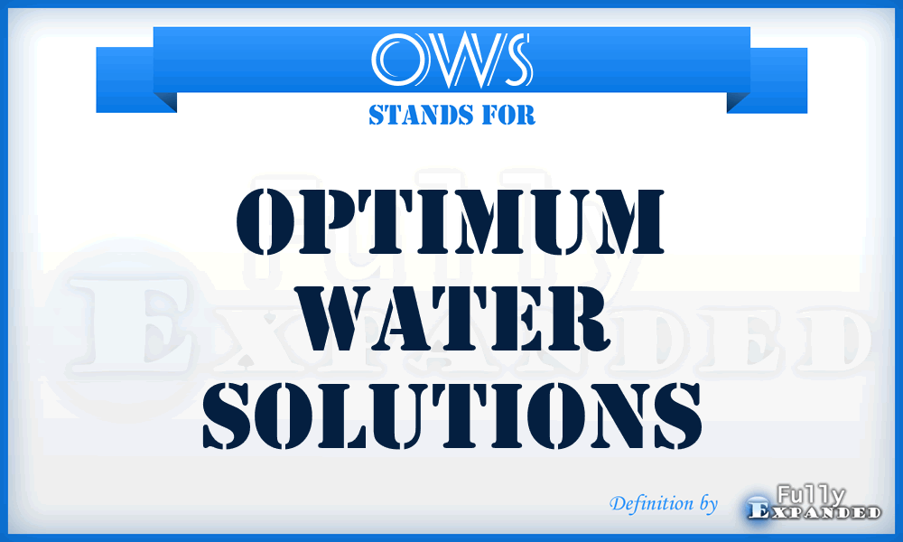 OWS - Optimum Water Solutions