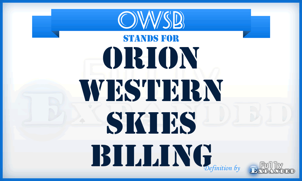 OWSB - Orion Western Skies Billing