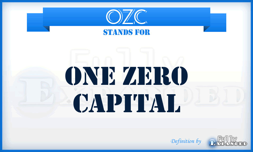 OZC - One Zero Capital