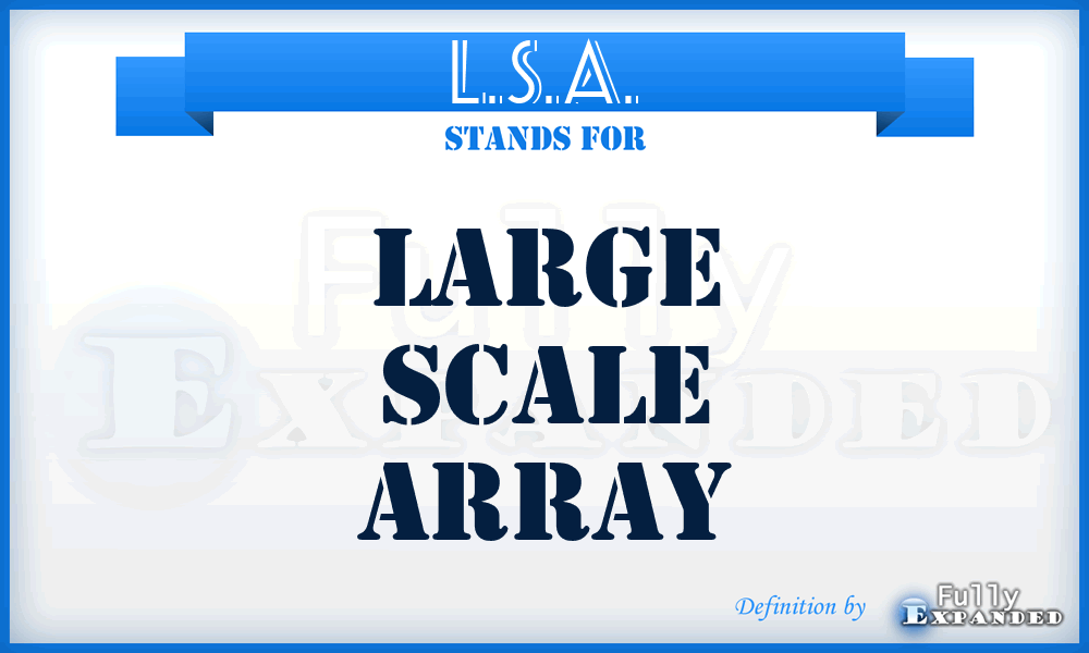 L.S.A. - Large Scale Array