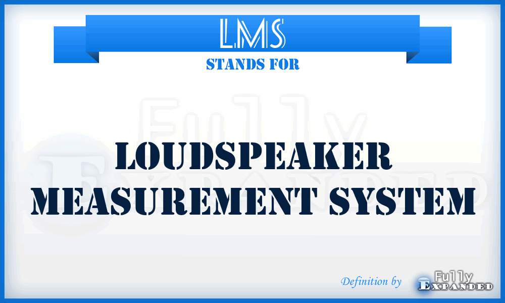 LMS - Loudspeaker Measurement System