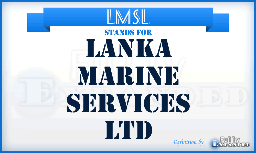 LMSL - Lanka Marine Services Ltd