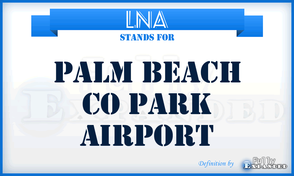 LNA - Palm Beach Co Park airport