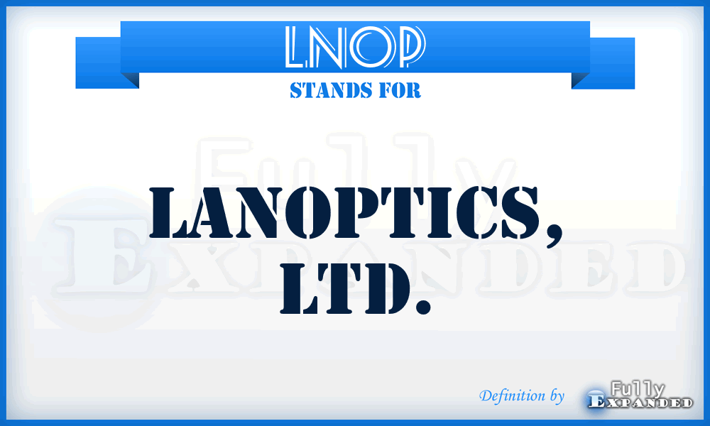 LNOP - Lanoptics, LTD.