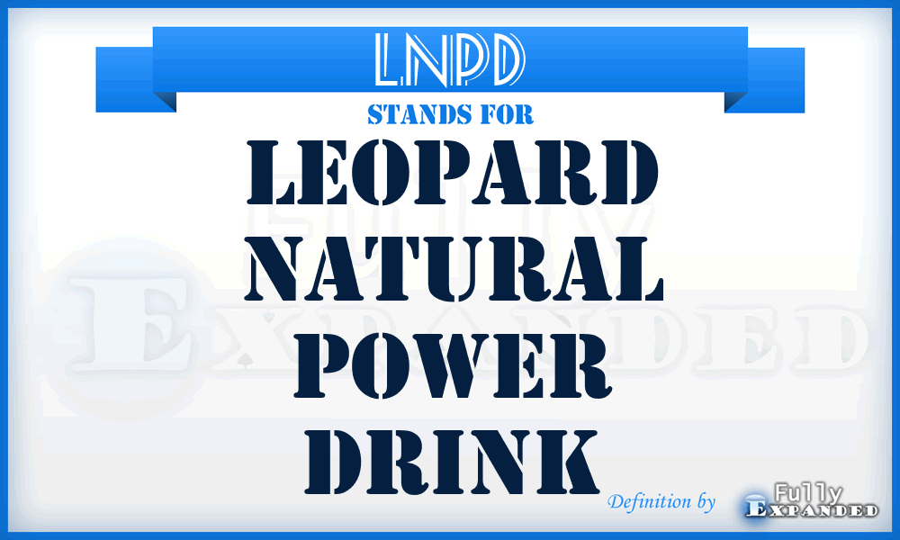 LNPD - Leopard Natural Power Drink