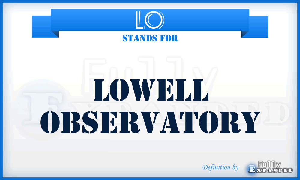 LO - Lowell Observatory