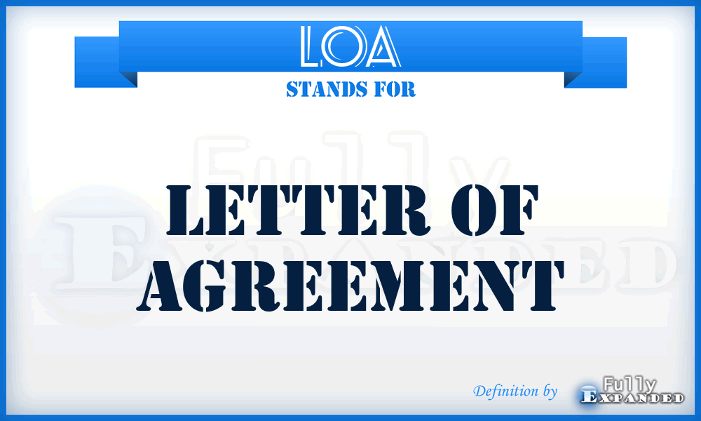 LOA - letter of agreement