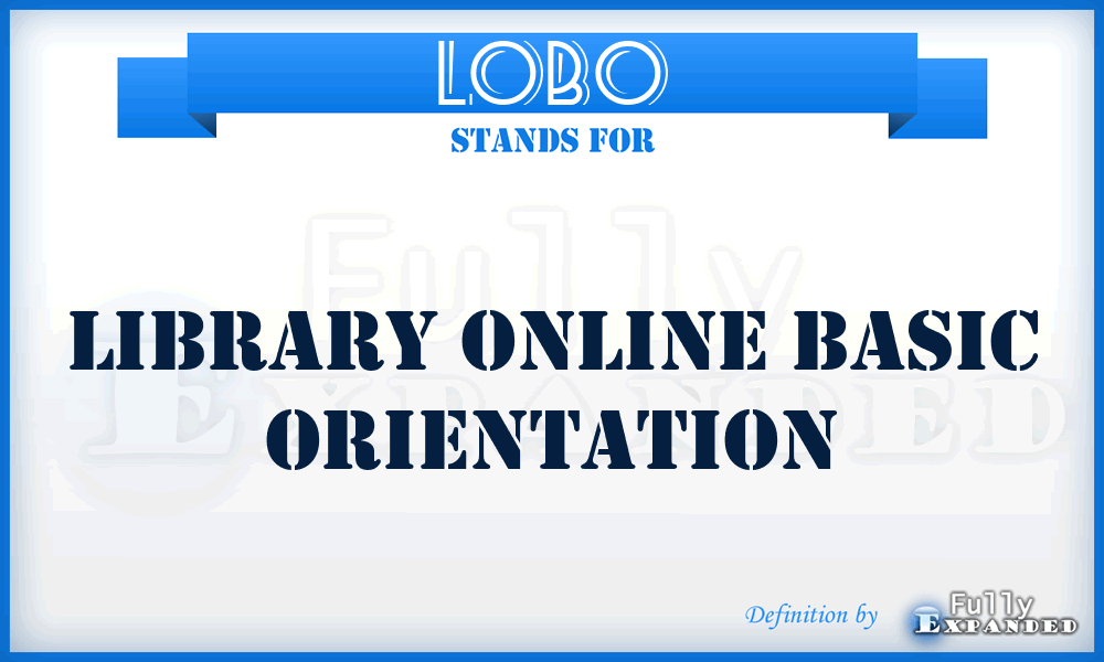 LOBO - Library Online Basic Orientation