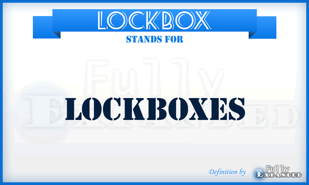 LOCKBOX - Lockboxes