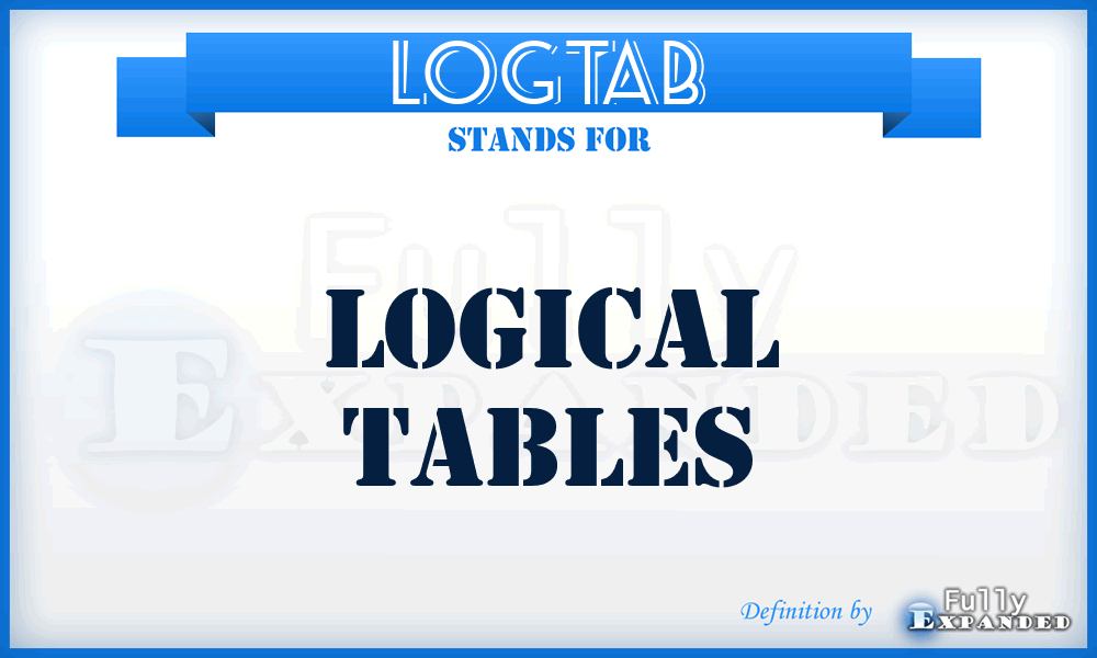 LOGTAB - logical tables