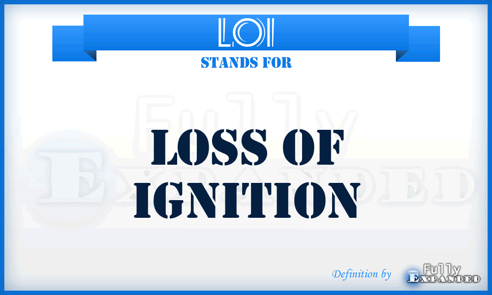 LOI - Loss of Ignition