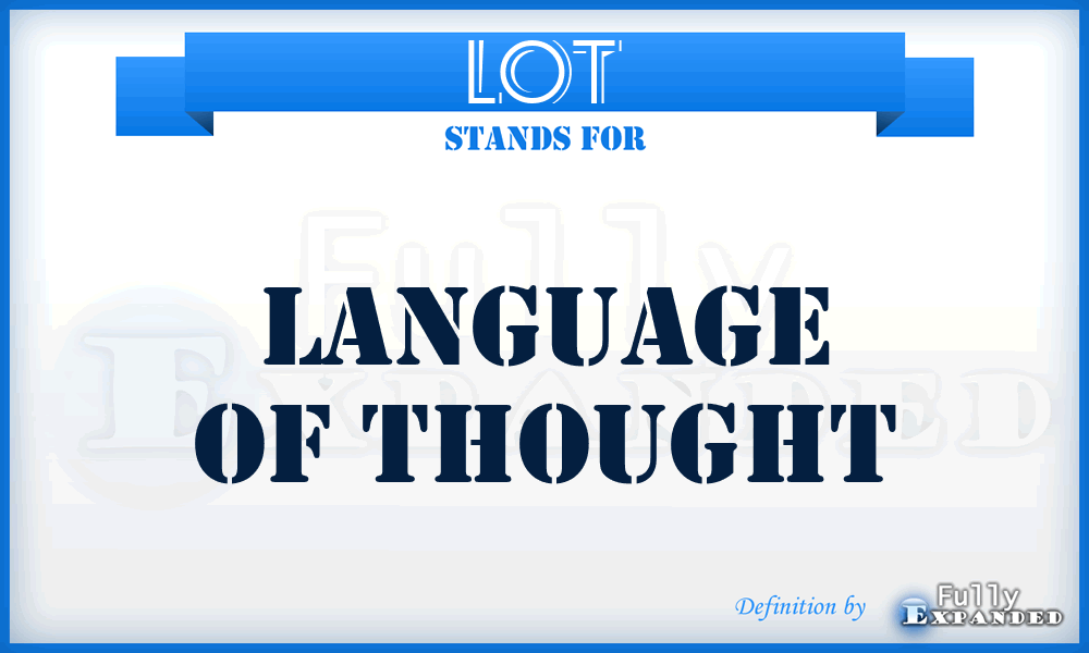 LOT - language of thought