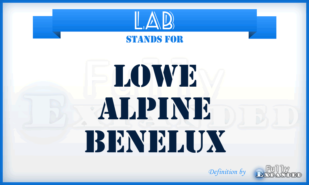 LAB - Lowe Alpine Benelux