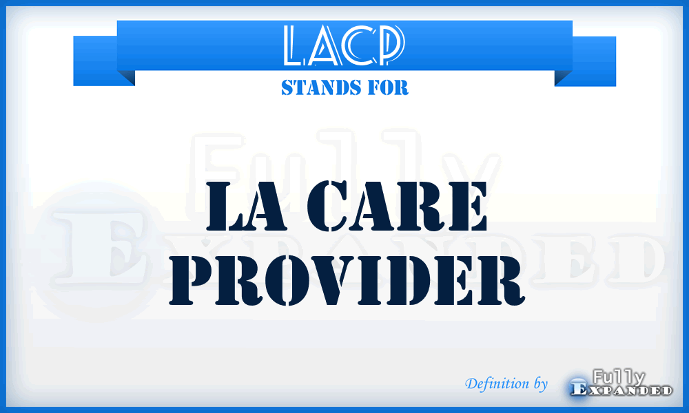 LACP - LA Care Provider