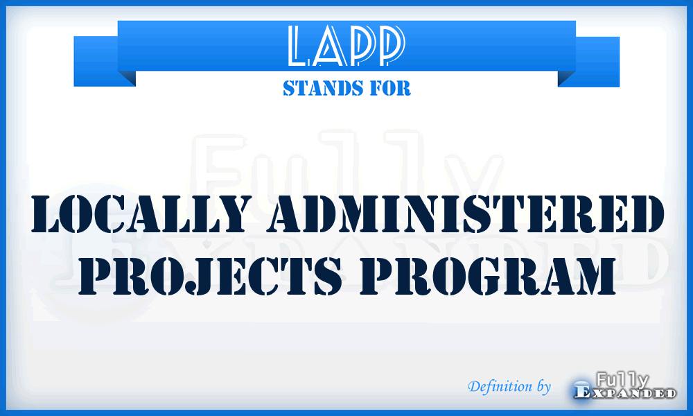 LAPP - Locally Administered Projects Program