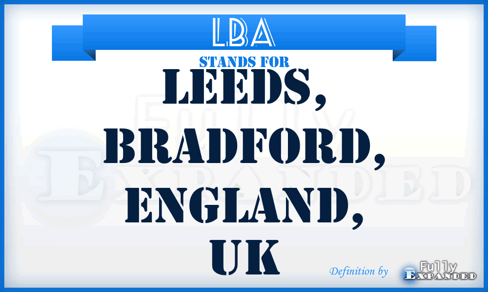 LBA - Leeds, Bradford, England, UK