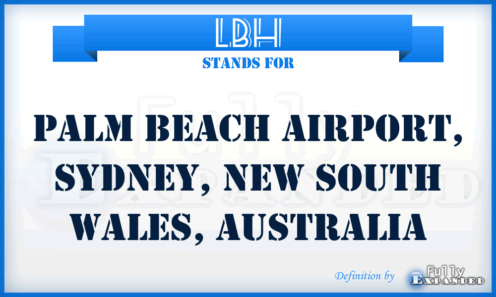 LBH - Palm Beach Airport, Sydney, New South Wales, Australia
