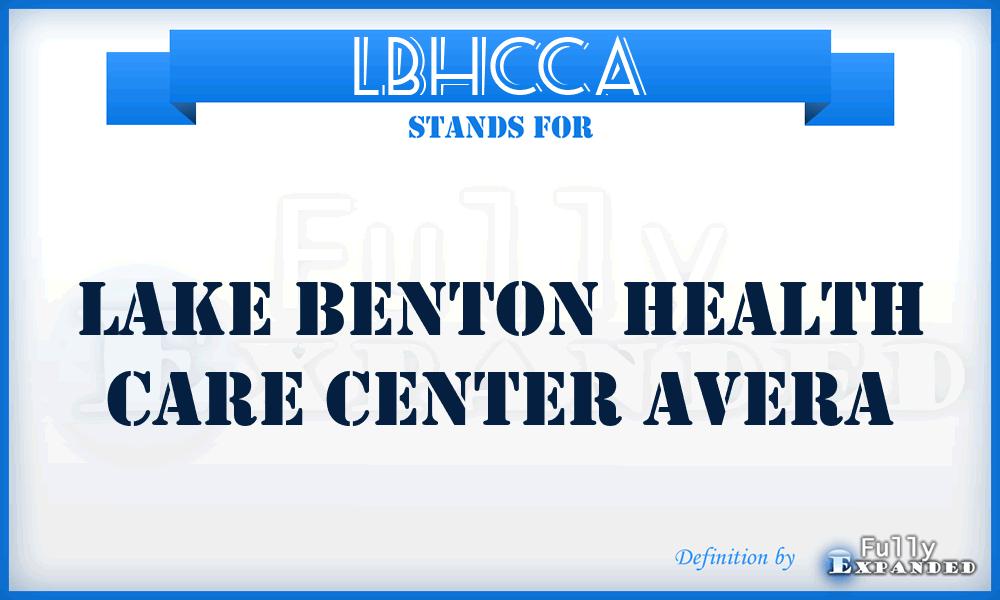 LBHCCA - Lake Benton Health Care Center Avera