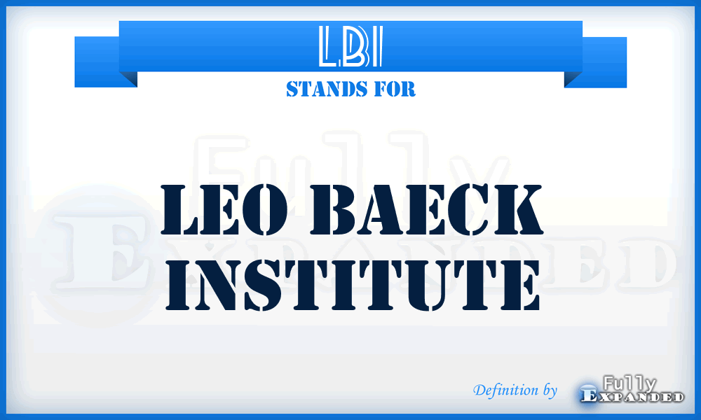LBI - Leo Baeck Institute