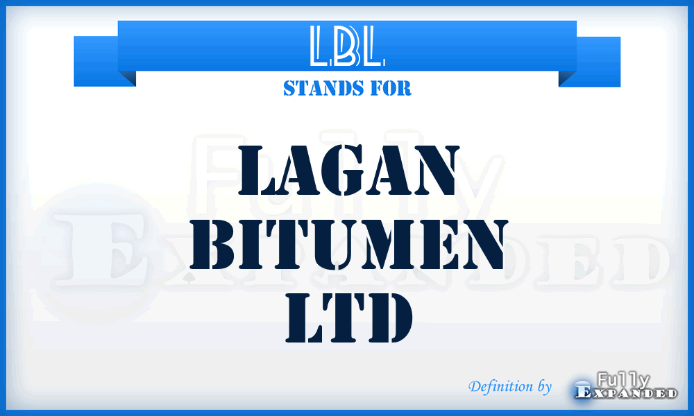 LBL - Lagan Bitumen Ltd