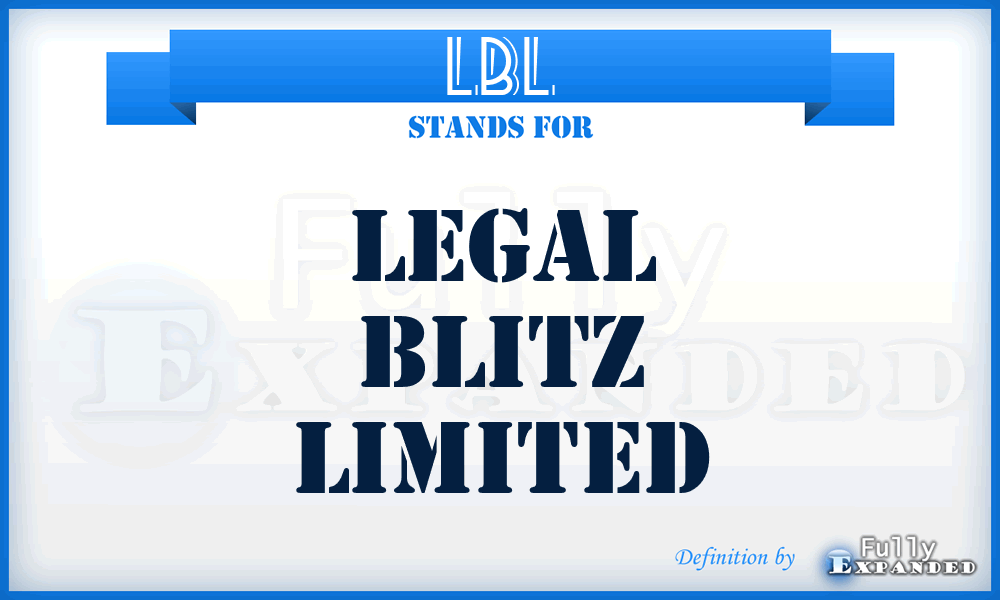 LBL - Legal Blitz Limited