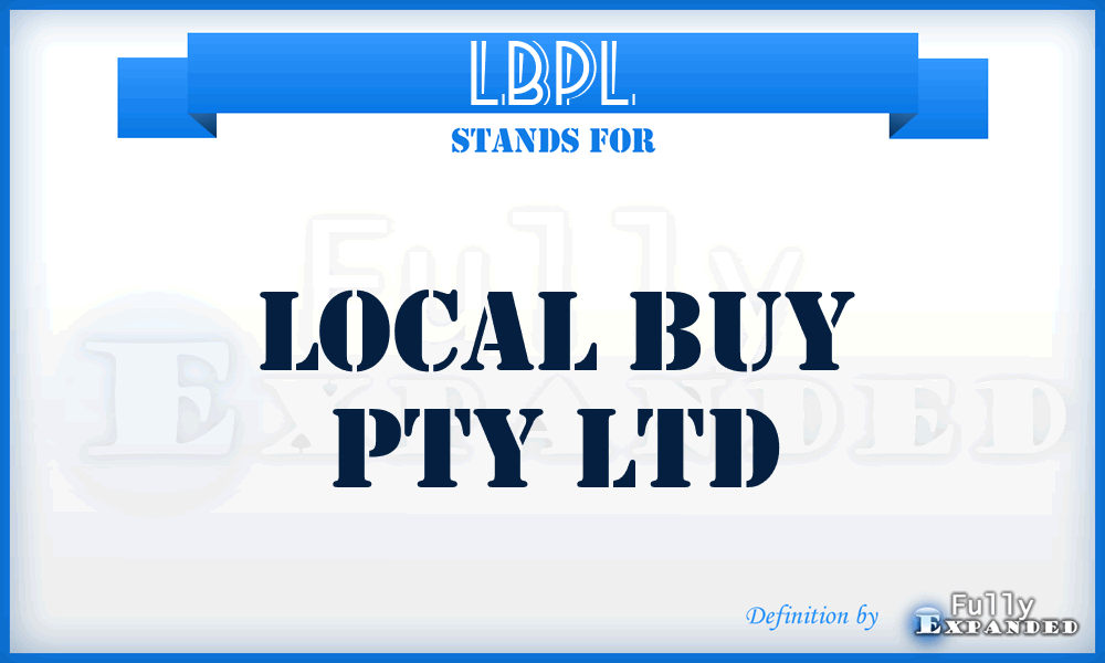 LBPL - Local Buy Pty Ltd