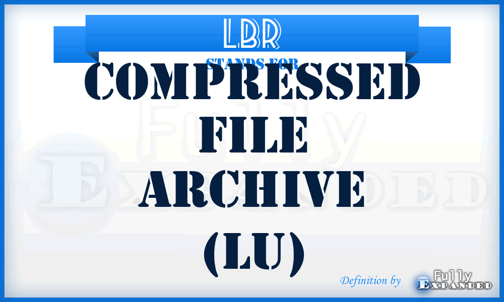 LBR - Compressed file archive (LU)