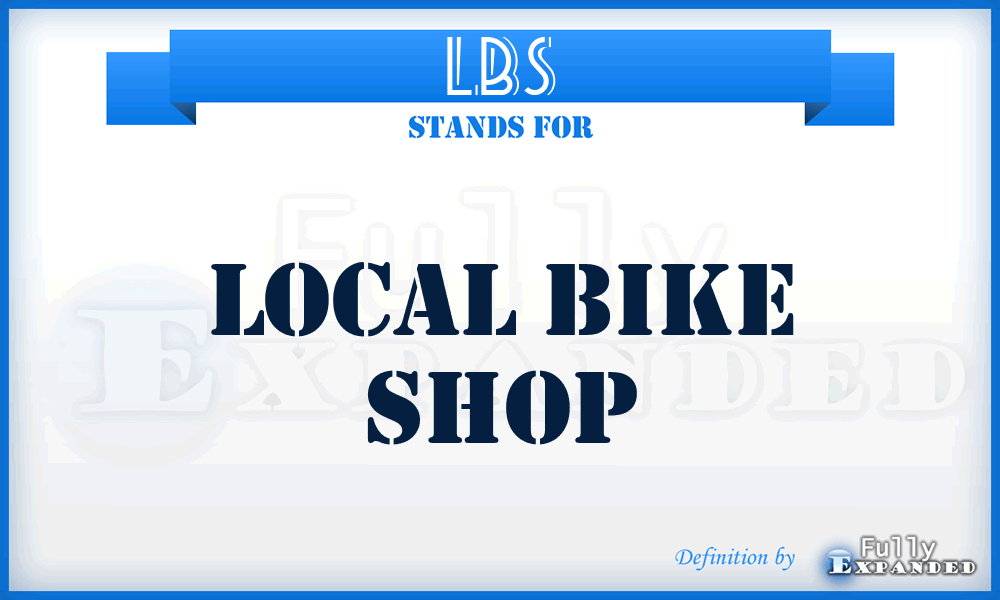 LBS - Local Bike Shop
