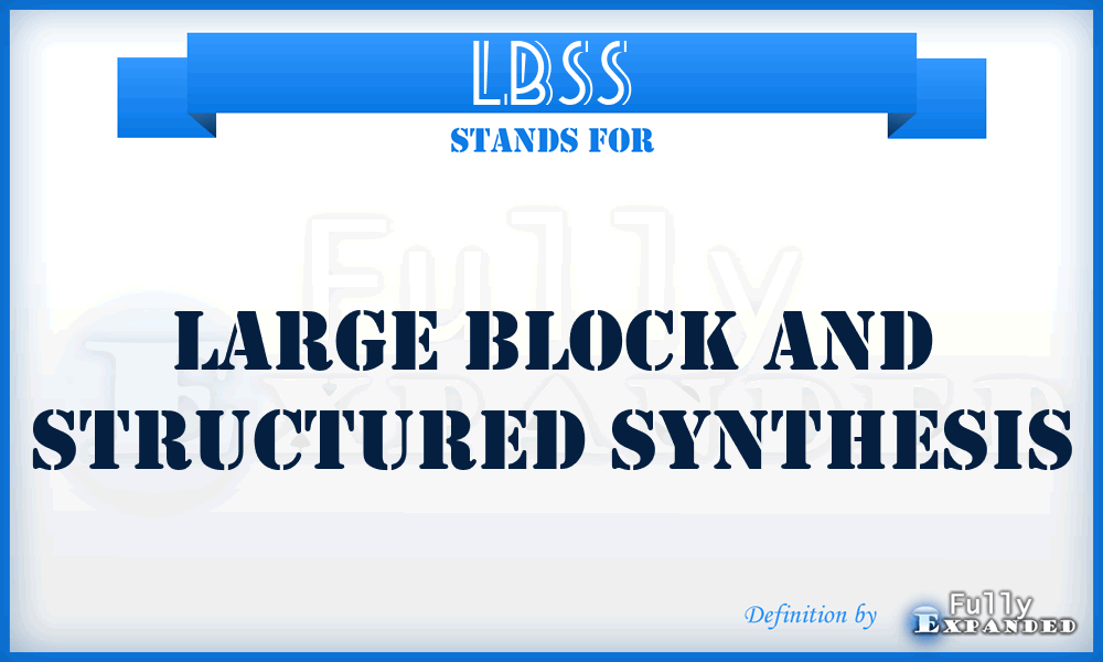 LBSS - Large Block and Structured Synthesis